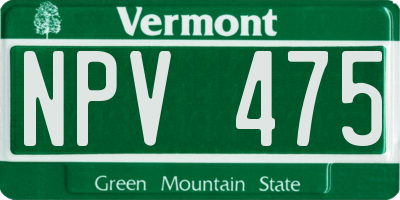 VT license plate NPV475