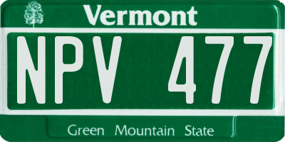 VT license plate NPV477