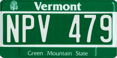 VT license plate NPV479