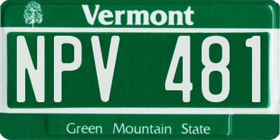 VT license plate NPV481