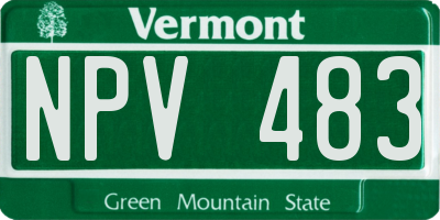 VT license plate NPV483