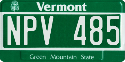 VT license plate NPV485