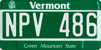 VT license plate NPV486