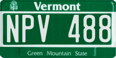 VT license plate NPV488