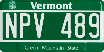 VT license plate NPV489