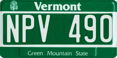 VT license plate NPV490