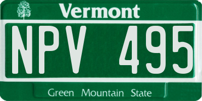 VT license plate NPV495