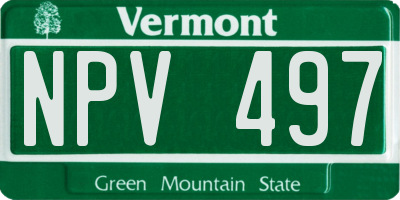 VT license plate NPV497