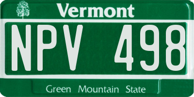 VT license plate NPV498