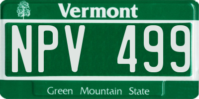 VT license plate NPV499