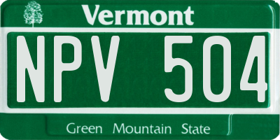 VT license plate NPV504