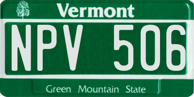 VT license plate NPV506
