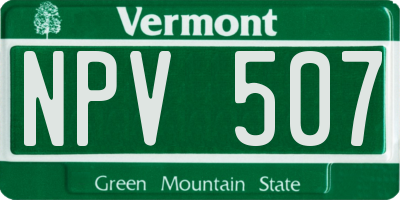 VT license plate NPV507