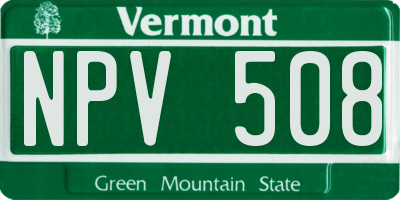 VT license plate NPV508