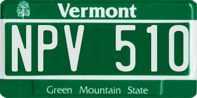 VT license plate NPV510