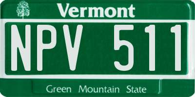 VT license plate NPV511