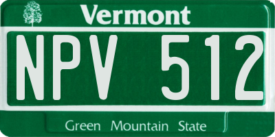 VT license plate NPV512
