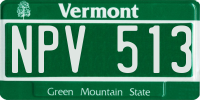 VT license plate NPV513