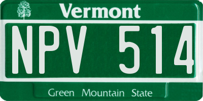 VT license plate NPV514