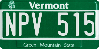 VT license plate NPV515