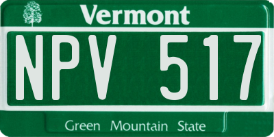 VT license plate NPV517
