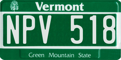 VT license plate NPV518