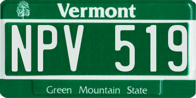 VT license plate NPV519