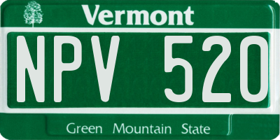 VT license plate NPV520