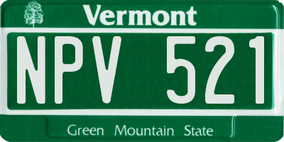 VT license plate NPV521