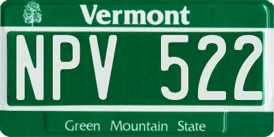 VT license plate NPV522