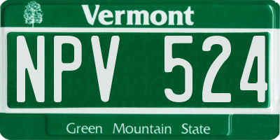 VT license plate NPV524