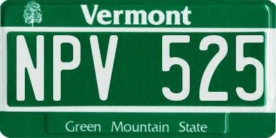 VT license plate NPV525