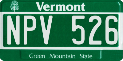 VT license plate NPV526