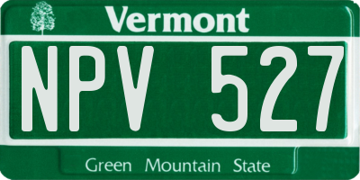 VT license plate NPV527