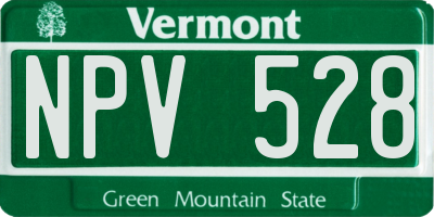 VT license plate NPV528