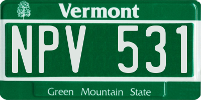 VT license plate NPV531