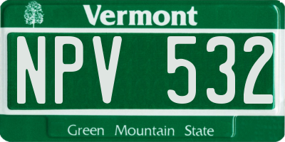 VT license plate NPV532