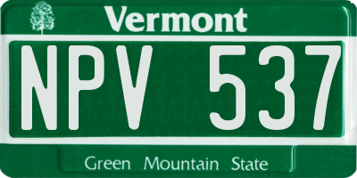 VT license plate NPV537