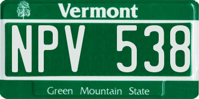 VT license plate NPV538