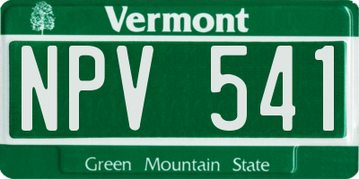 VT license plate NPV541