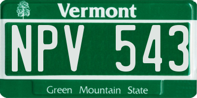 VT license plate NPV543