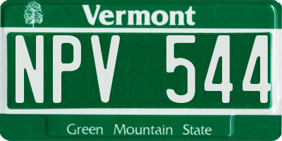 VT license plate NPV544