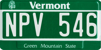 VT license plate NPV546