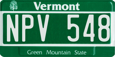 VT license plate NPV548