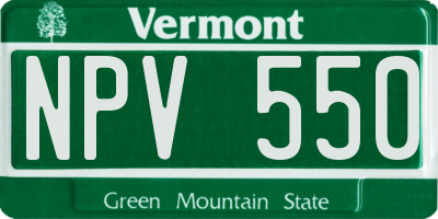 VT license plate NPV550