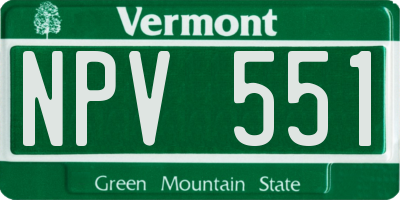 VT license plate NPV551
