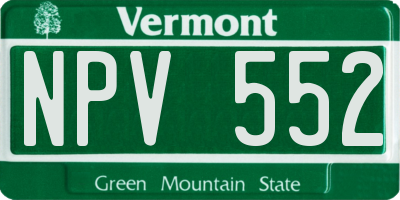 VT license plate NPV552