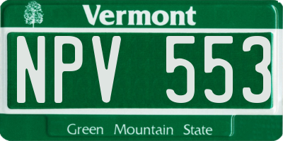 VT license plate NPV553