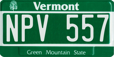 VT license plate NPV557