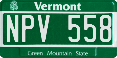 VT license plate NPV558